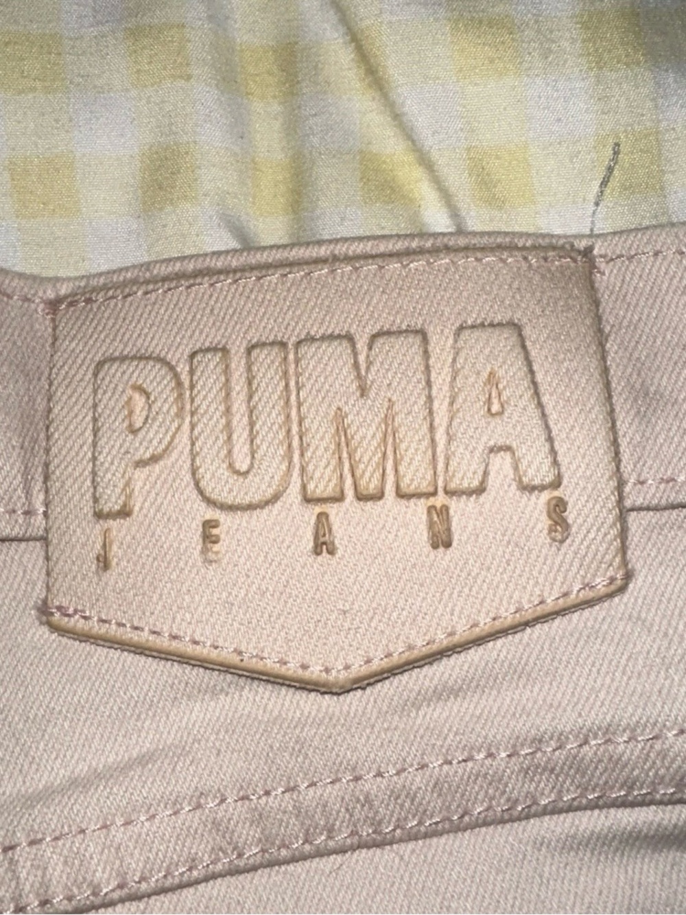 Ultra RARE Puma Women's Pale Pink Straight Leg Jeans #676 - Picture 4 of 6